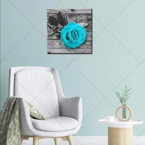 Turquoise Decor Wall Art 16x16 Inch